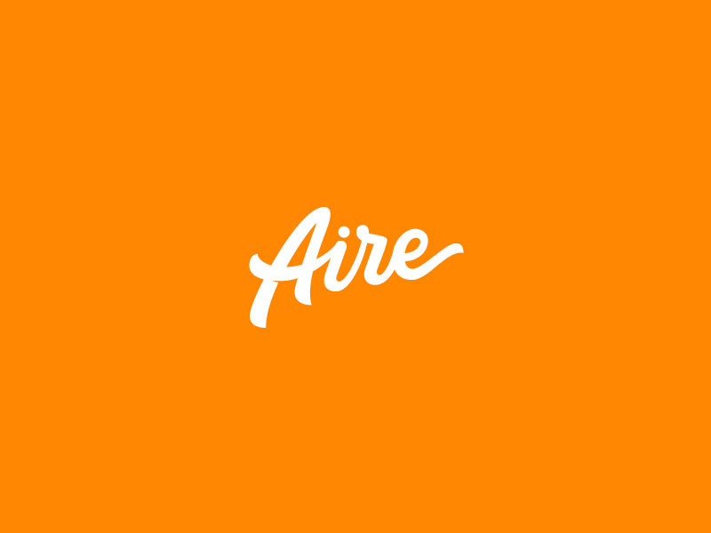 Aire vintage vector typography type script retro logo glow branding brand american