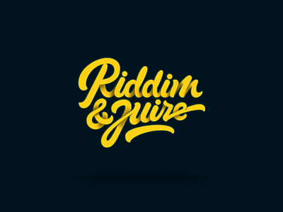 Riddim & Juize 3d american brand branding glow logo motion script type typography vector vintage