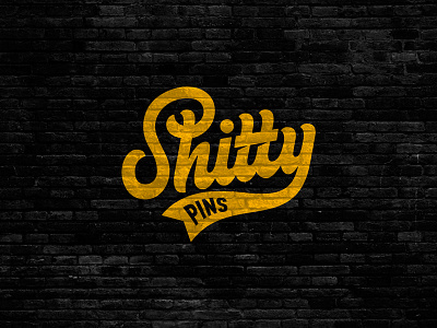 Shitty pins american brand branding glow logo monogram retro script type typography vector vintage
