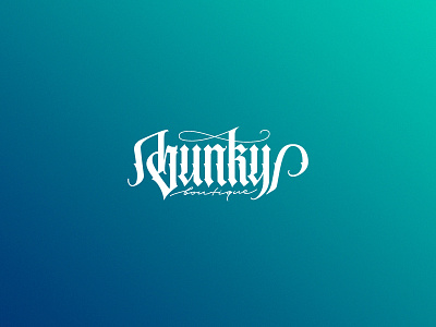 Bunky Boutique brand branding calligraphy collection gif glow gothic logo script type typography vector