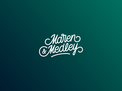 Maren & Medley brand branding glow lettering logo retro script stroke type typography vector vintage