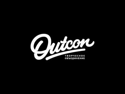 Outcon brand brushpen calligraphy font lettering logo script type typography vector