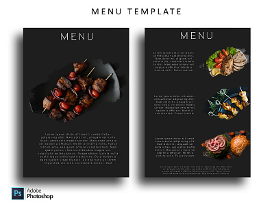 Menu design template