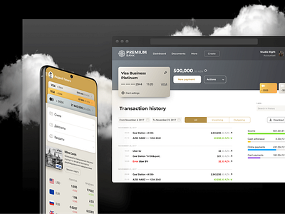 Premium Bank — Web & Mobile app application bank banking dashboad desktop finance fintech right startup ui ux web