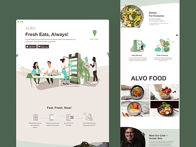 Alvo — Website branding design food future identity illustration landing natural responsive web design startup ui vending web