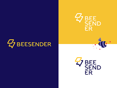 Beesender — Identity & Branding bee branding chat chatbot design identity illustraion illustration logo platform right startup ueno