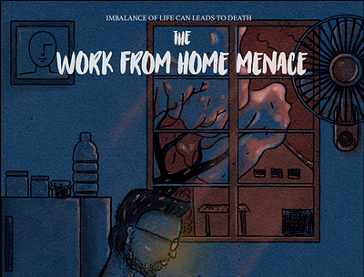 Work From Home Menace concept covid 19 illustration it srilanka wfh work from home