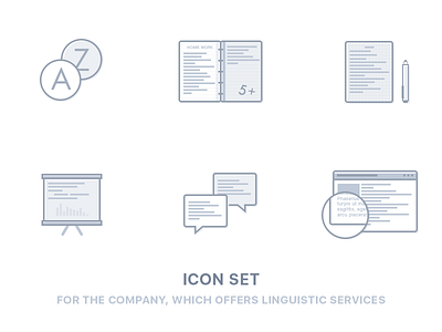 Icon set linguistic services