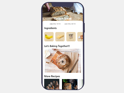 Recipes Mobile Application baking app banana banana leaf bread cooking app food and drink food app foodie ingredient ingredients