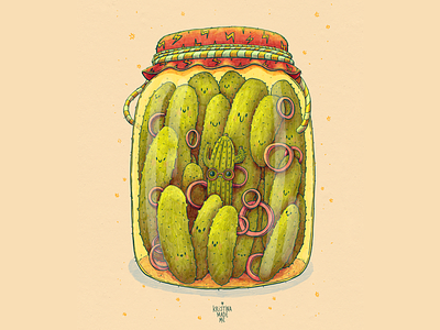 Pickles character digitalart digitalartist illustration illustrator jar palette pickle pickles procreate