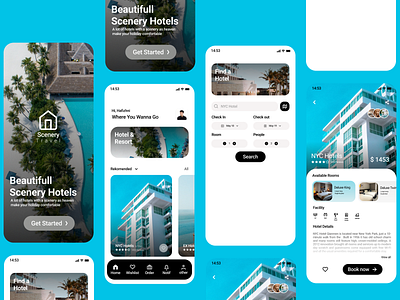 Scenery Book Hotel App graphic design ui