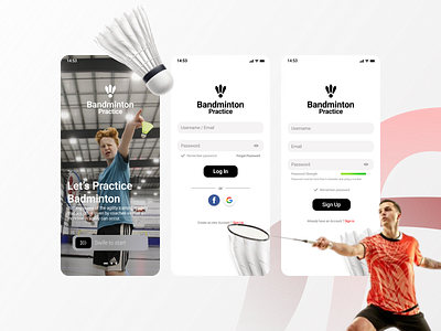 Login Page for Badminton Practice branding graphic design ui
