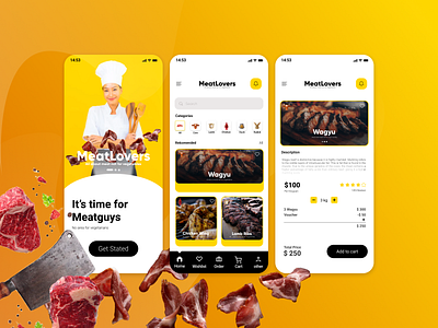 MeatLovers App for buy all kinds of meat branding graphic design ui