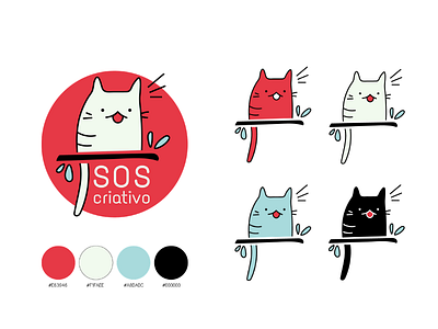 Creative studio logo design branding cat design illustration logo