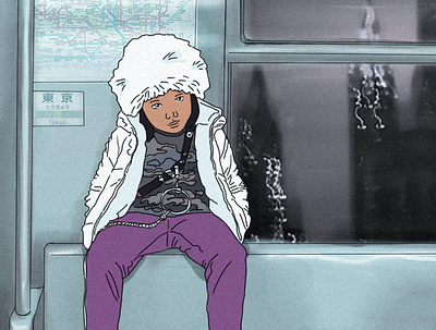 last train to tokio aesthetic anime comic art digital painting drawing illustration japan lo fi