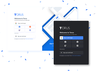 Torus Login - Light and Dark Mode