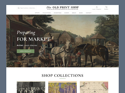 The Old Print Shop art ecommerce gallery ui ux web