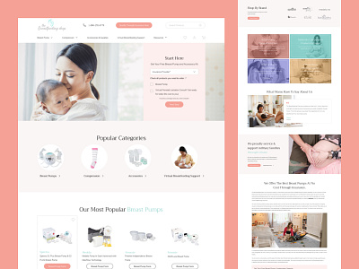 Breast Feeding Shop breast pumps breastfeeding child design ecommerce newborn pumps ui ux web
