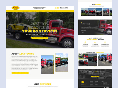 Azar Towing car towing design luxury tow truck towing ui ux vehicle towing web