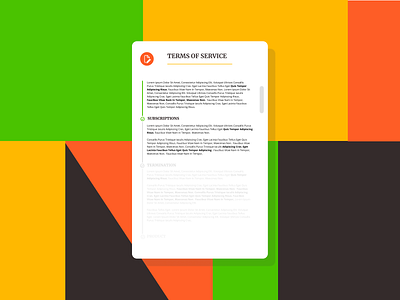 Terms of Service - Daily UI 89 dailyui design ui web