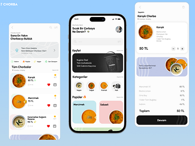 Chorba Mobile Food App app delivery app food food app ios app mobile app ui ux