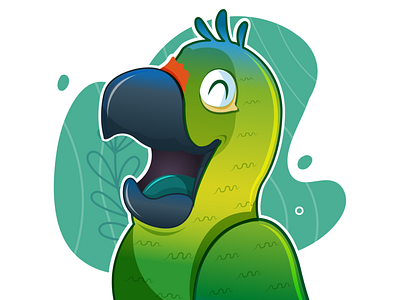 green parakeet birds central america character character design design el salvador illustration illustrator nature perico vector
