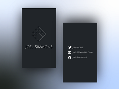 Business Card Design (Vertical, Dark) business card business card design business card template