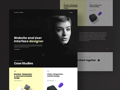 Portfolio design landing page minimal portfolio ui userinterfacedesign ux uxdesign webdesign website design