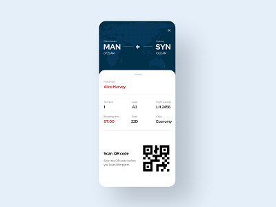 Mobile Boarding Pass- Daily UI #024 app boarding pass daily ui dailyui024 minimal mobile ui uidesign uxdesign