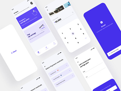 Nest App finance minimal mobile app nest savings uidesign userexperience uxdesign