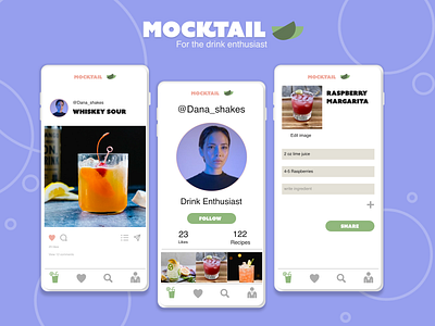 Mocktail adobexd branding design follow graphic design illustration logo shapes typography ui