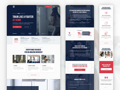 FightCamp Landing Page - Interactive boxing at home adaptive adaptive design box brand identity cta design features fighter figma healthy pricing sport training typography video watch video