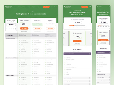 Pricing Page - SharpSpring CRM Platform adaptive cards crm design information pricing pricing page table typography ui ux