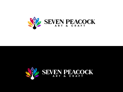 Logo Designing of Art & Craft Store Seven Peacock branding design famebromedia fashion illustration logo minimal typography ui vector