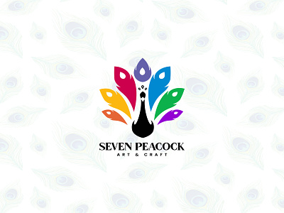 Logo Designing of Art & Craft Store Seven Peacock 3d animation branding design famebromedia fashion graphic design illustration logo minimal motion graphics typography ui vector