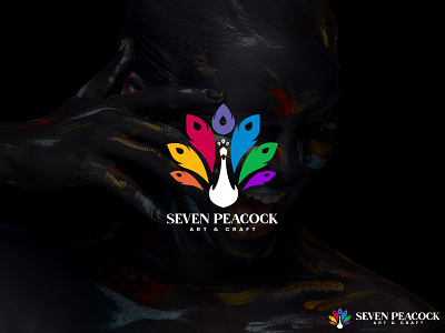 Logo Designing of Art & Craft Store Seven Peacock