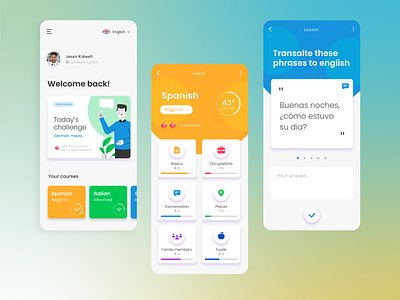 Language Learning App UI Design | Famebro Creative Studio