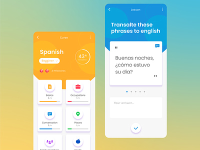 Language Learning App UI Design | Famebro Creative Studio famebromedia