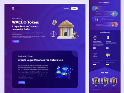 WACEO Token Website dark theme graphic design token website ui website