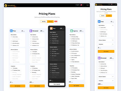 Pricing Plan Section dashboard design pricing plan pricing section website subsceiption ui website