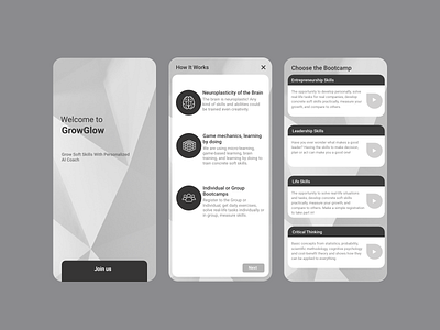 Registration, Walkthrough mobile ui ui design ux design