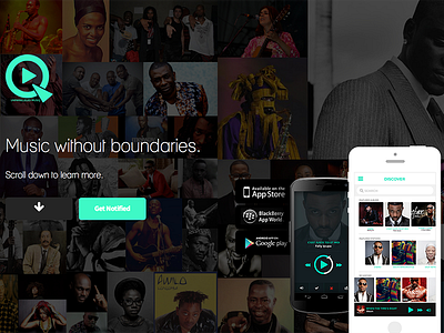 Qube247 - Music app for African genre africa akon android boogie iphone music ui ux design