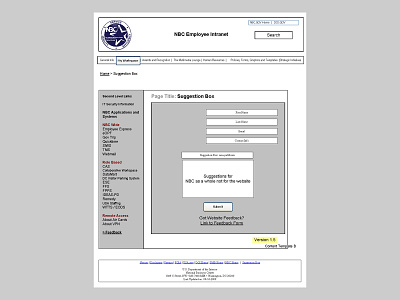 Employee Intranet Wireframe information architecture