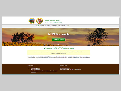 BIA NEPA Tracking System uxdesign web design