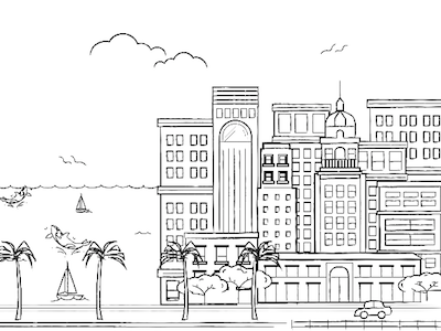 Cityscape Series: Miami city cityscape florida illustration miami whale