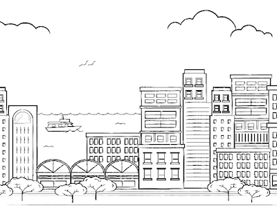 Cityscape Series: Generic buildings cityscape cruise generic illustration series