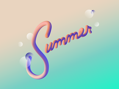 Craving Summer 3d art gradient illustrator seasons