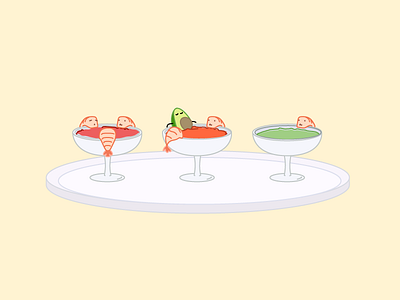 Shrimp Cocktail art avocado cartoon character design devious food illustration theme park visual