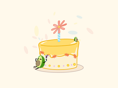 Happy Birthday art avocado cartoon character design event food illustration theme park visual