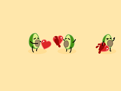 Dating art avocado cartoon character design dating food illustration theme park visual